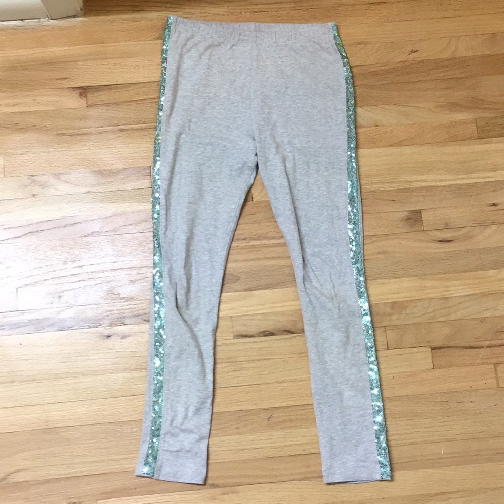 Girls’ Gray Leggings w/ blue sequins